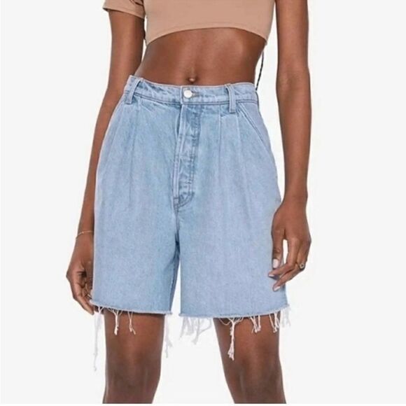 Mother Snacks The Pleated Fun Dip Jean Short size 25 NWT $218 - Picture 7 of 13